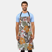 Hibiskus Tiger, exotisches Muster. Schürze (Getragen)