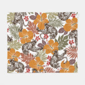 Hibiskus-Tigermuster Fleecedecke (Vorderseite (Horizontal))