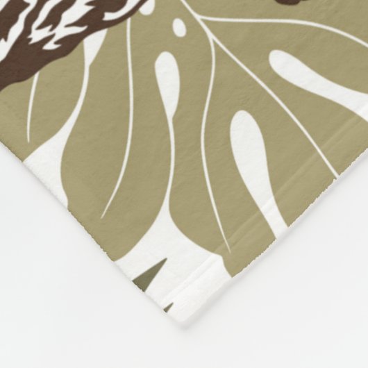 Hibiskus-Tigermuster Fleecedecke (Ecke)