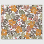 Hibiskus-Tigermuster Geschenkpapier (Flach)