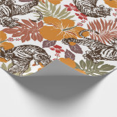 Hibiskus-Tigermuster Geschenkpapier (Ecke)