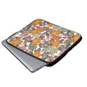Hibiskus-Tigermuster Laptopschutzhülle (Vorne Knopf)