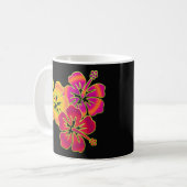 Hibiskus Trio | BG schwarz Kaffeetasse (Vorderseite Links)