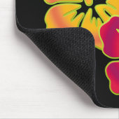 Hibiskus Trio | BG schwarz Mousepad (Ecke)