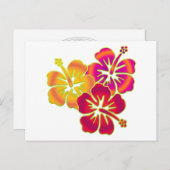 Hibiskus Trio Postkarte (Vorne/Hinten)