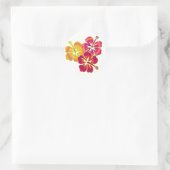 Hibiskus Trio Runder Aufkleber (Tasche)