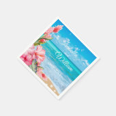 Hibiskus Tropical Beach Hochzeit Serviette (Ecke)