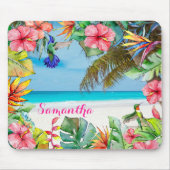Hibiskus Tropical Beach Personalisiert Mousepad (Vorne)