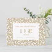 Hibiskus Tropical Beige Wedding Save The Date (Stehend Vorderseite)