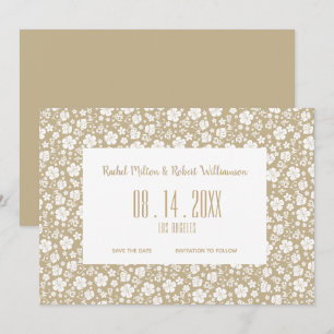 Hibiskus Tropical Beige Wedding Save The Date