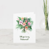 Hibiskus Tropical Bouquet Wedding Party Vorschlag Einladung (Vorderseite)