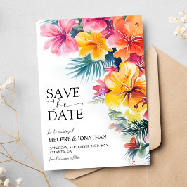Hibiskus Tropical Elegante Hochzeit in Urlaubsort Save The Date