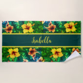 Hibiskus Tropical Hawaiian Beach Handtuch (Vorderseite)