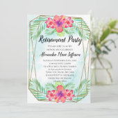 Hibiskus Tropical Luau Beach Retirement Party Einladung (Stehend Vorderseite)