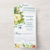 Hibiskus Tropical Wedding All In One Einladung (Innen Boden)