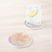 Hibiskus tropische Blume iridescent aussehen rosa Getränkeuntersetzer (Seite)