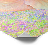 Hibiskus tropische Blume iridescent aussehen rosa Poster (Ecke)