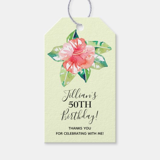 Hibiskus tropische Blüte Geschenkanhänger (Vorderseite)