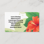 Hibiskus Tropische Landschaft Pflegelandschaft Lan Visitenkarte (Rückseite)