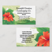 Hibiskus Tropische Landschaft Pflegelandschaft Lan Visitenkarte (Vorne/Hinten)