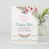 Hibiskus Tropischer Soiree Brautparty Einladung (Stehend Vorderseite)