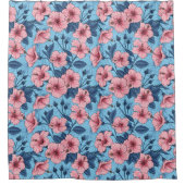 Hibiskus Tropisches Blumenmuster Duschvorhang (Vorderseite)