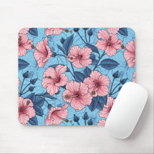 Hibiskus Tropisches Blumenmuster Mousepad