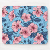 Hibiskus Tropisches Blumenmuster Mousepad (Vorne)