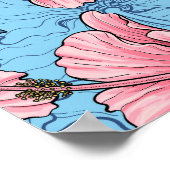 Hibiskus Tropisches Blumenmuster Poster (Ecke)