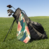 Hibiskus-tropisches exotisches Weiß Golfhandtuch (Gras)