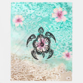 Hibiskus Turtle Fleecedecke (Vorderseite)