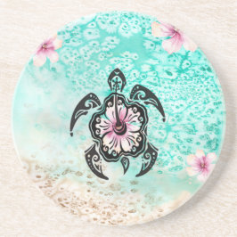 Hibiskus Turtle Getränkeuntersetzer