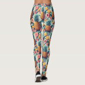 Hibiskus und Ananas Leggings (Rückseite)