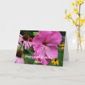 Hibiskus und Blume Freunde Personalisierten Geburt Karte (Gelbe Blume)