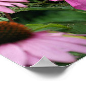 Hibiskus und Blumengarten in Rosa Poster (Ecke)