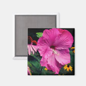 Hibiskus- und Freundschafts-Blumengarten Magnet (Vorderseite/Rückseite)