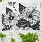 Hibiskus und Kolibri Geschirrtuch (Gefaltet)