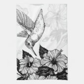 Hibiskus und Kolibri Geschirrtuch (Vertikal)