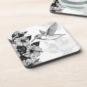 Hibiskus und Kolibri Getränkeuntersetzer (Linke Seite)