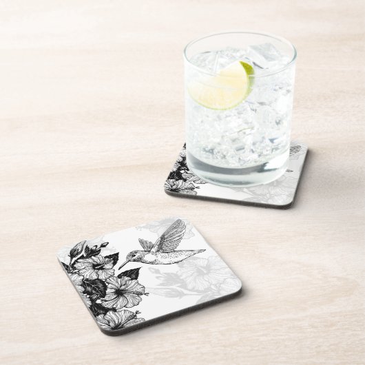 Hibiskus und Kolibri Getränkeuntersetzer (Rechte Seite)