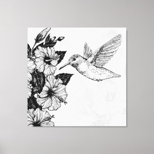 Hibiskus und Kolibri Leinwanddruck