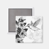 Hibiskus und Kolibri Magnet (Vorderseite/Rückseite)