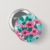 Hibiskus- und Palmenblätter Button (Vorne & Hinten)