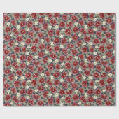 Hibiskus und Plumeria - Maroon Geschenkpapier (Flach)