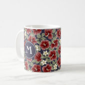 Hibiskus und Plumeria - Maroon Kaffeetasse (Vorderseite Links)