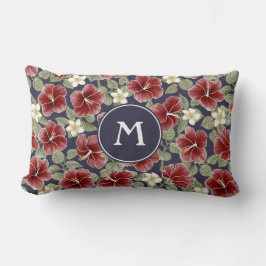 Hibiskus und Plumeria - Maroon Lendenkissen