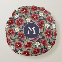 Hibiskus und Plumeria - Maroon