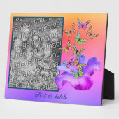 Hibiskus und Schmetterling ergänzen Ihr Foto Perso Fotoplatte (Seite)