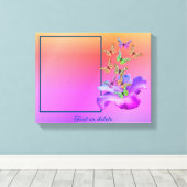 Hibiskus und Schmetterling kreieren Ihr eigenes Fo Leinwanddruck (Insitu (Holzboden))