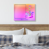 Hibiskus und Schmetterling kreieren Ihr eigenes Fo Leinwanddruck (Insitu (Schlafzimmer))